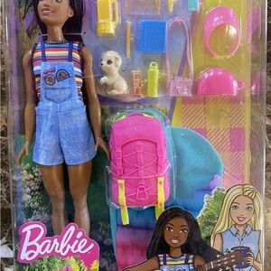 Barbie Adventure Doll with Pink Backpack and Blue Outfit